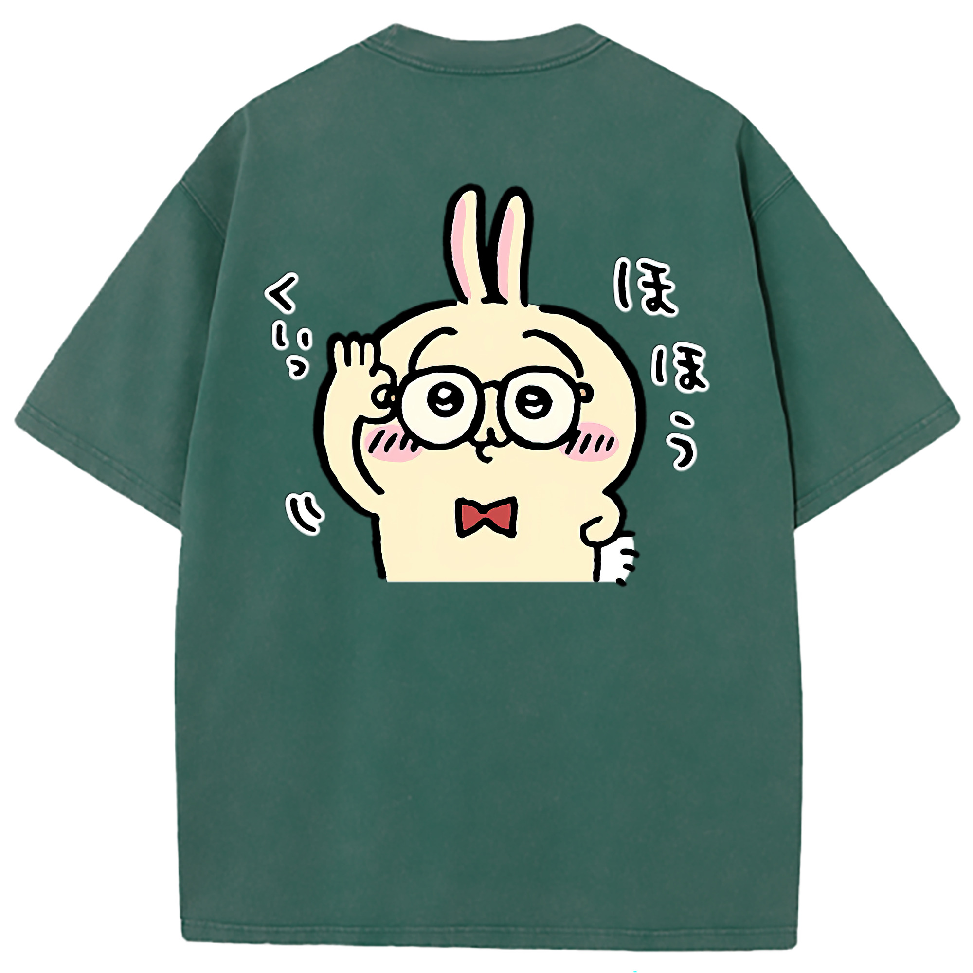 （画像用） ちいかわ うさぎ Chii-kawa usagi 綿100% ヴィンテージ風 半袖Tシャツ（背面プリント）